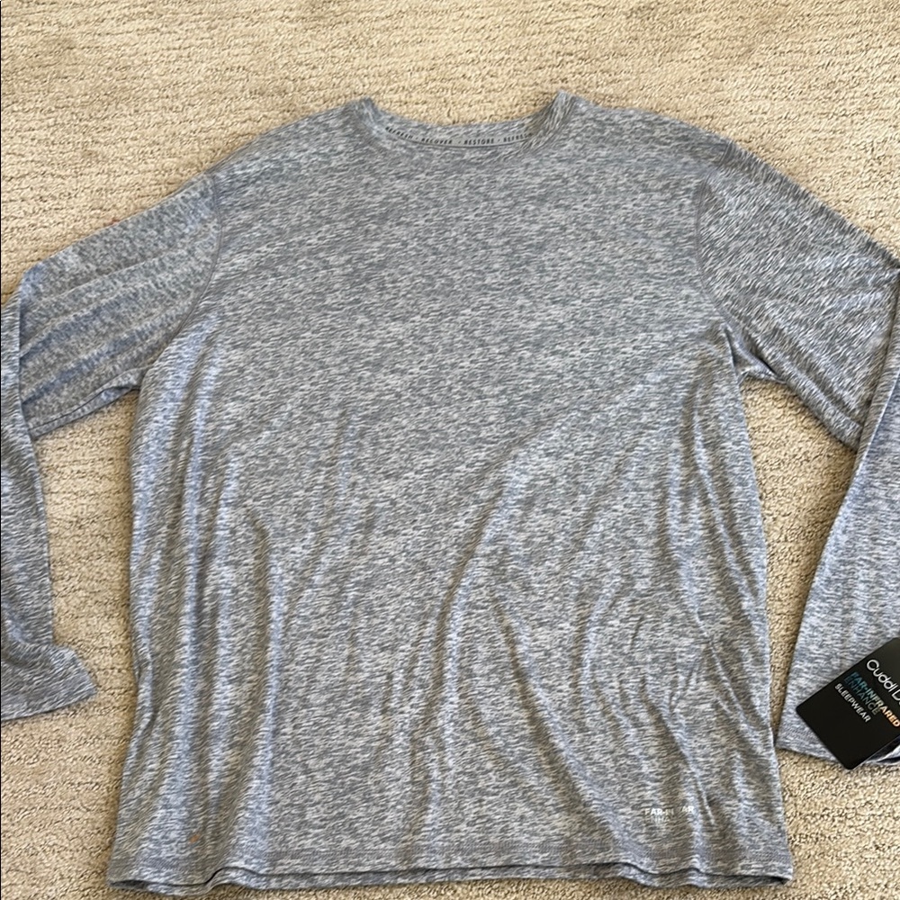 Cuddl Duds Heather Gray Long Sleeve Men's Tee